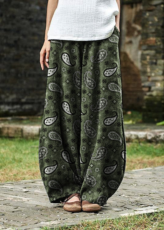 2025 cotton and linen women's Chinese style ramie wild pants yoga pants