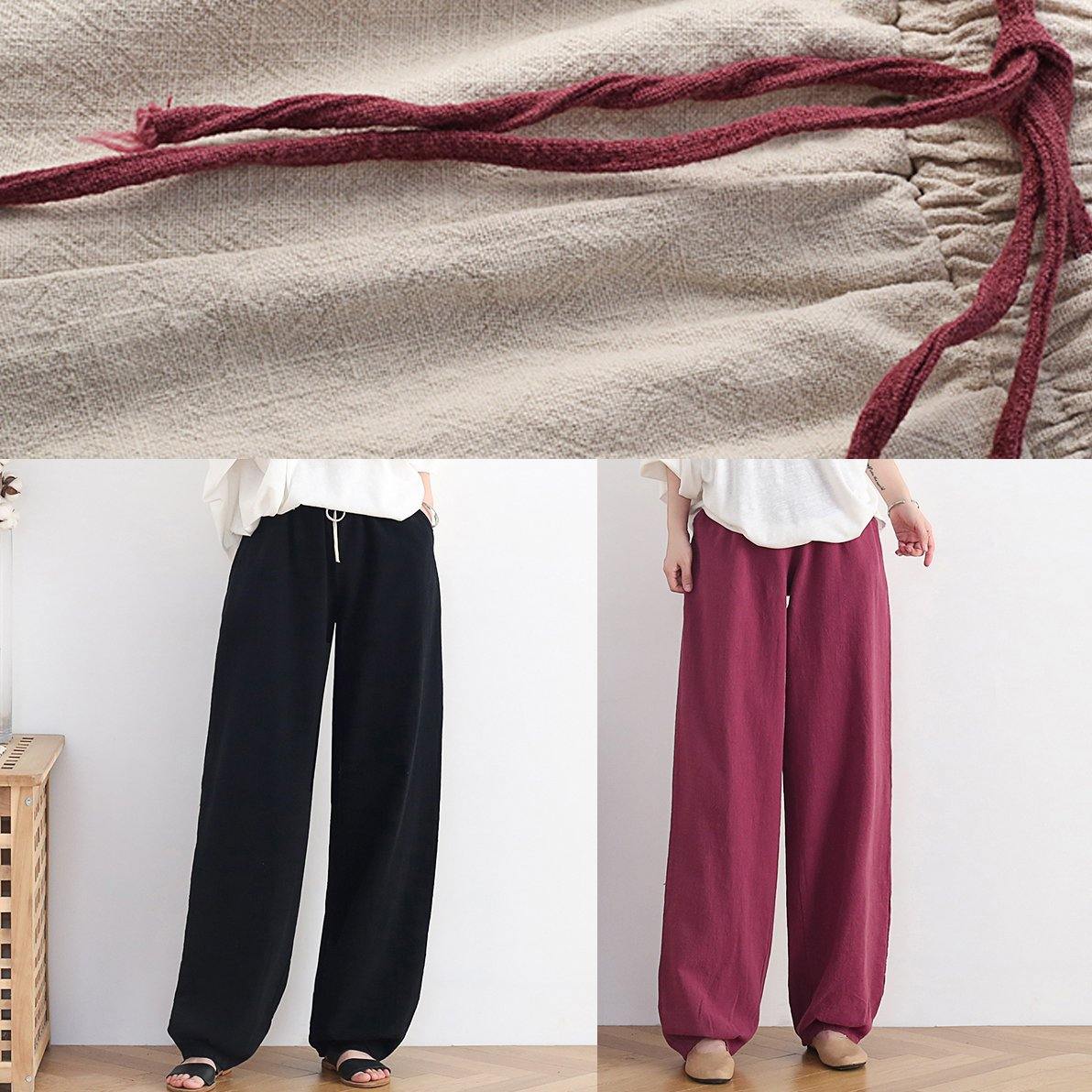 Casual nude trousers women 2025 new spring and summer bloomers linen high waist carrot pants