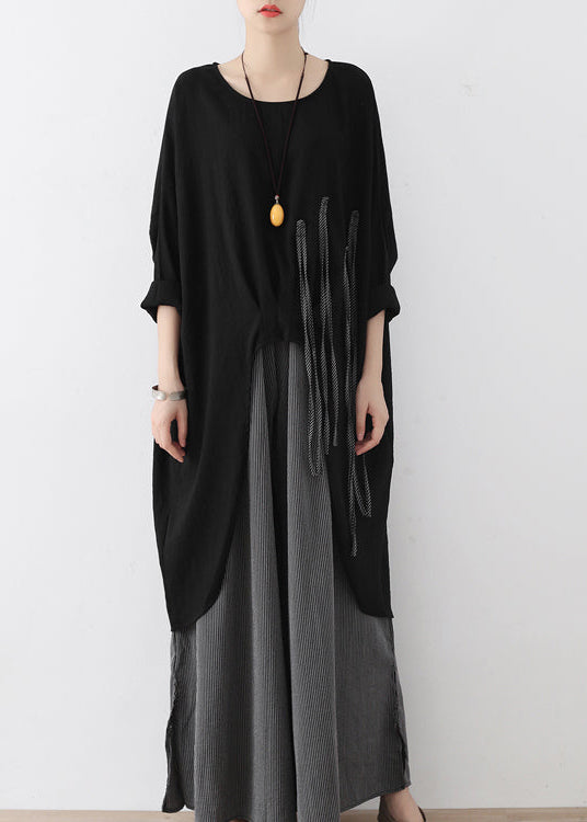 2025 autumn wide leg pants super loose linen pants casual elastic waist oversized